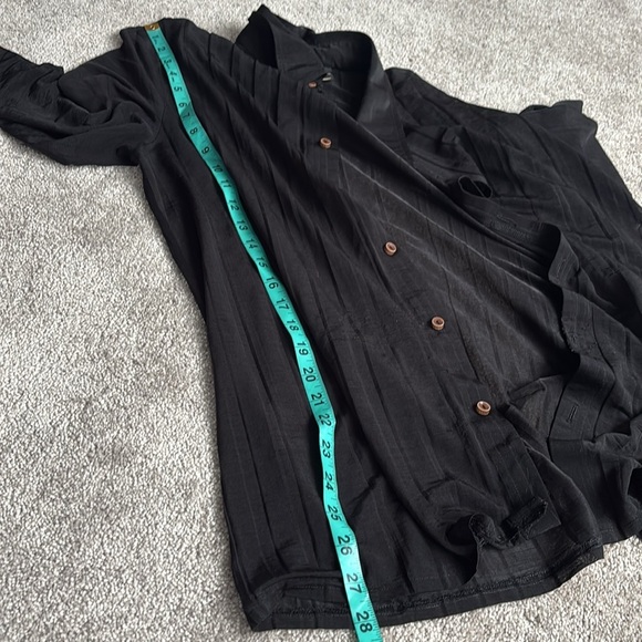 Just Cavalli black sheer shirt Sz 54 - Picture 8 of 14